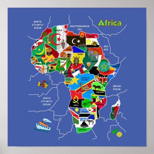 Affiche Africa map (Devant)