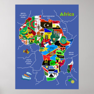 Affiche Africa map