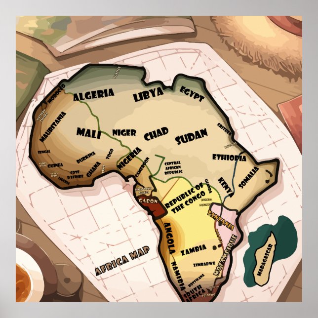 Affiche Africa map (Devant)