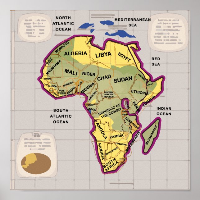 Affiche Africa map (Devant)