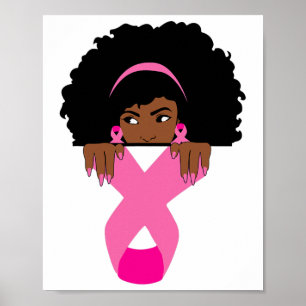 Affiche Africain Américain Sensibilisation au cancer du se