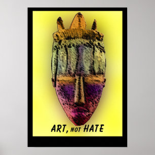 affiche Africain-MASQUE-jaune d'impression