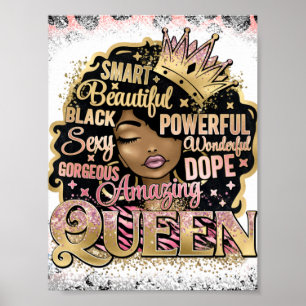 Affiche Africaine Sista Black Queen Melanin Femme Sistas F