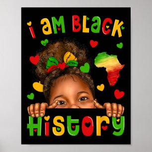 Affiche African American Black Girl Afro Kids Black Histor