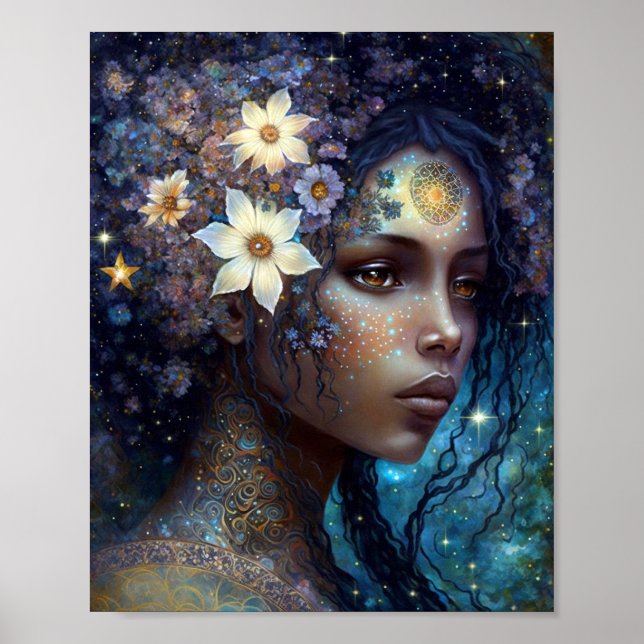 Affiche African American Black Goddess Queen Imaginaire Ar (Devant)