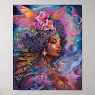 Affiche African American Black Goddess Queen Imaginaire Ar