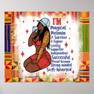 Affiche African American Black Queen Melanin Sista Shopp