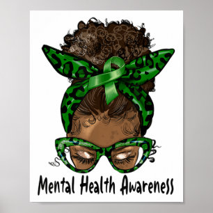 Affiche African American Black Woman Mental Health Award