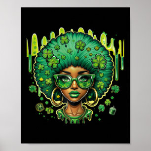 Affiche African American Female Leprechaun Black St Patron