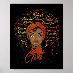 Affiche African American Girl God Dit Que Je Suis Black Pr
