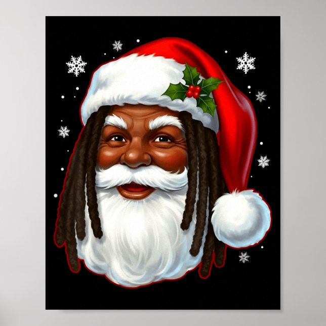 Affiche African American Santa Christmas Cool Black X-mas  (Devant)