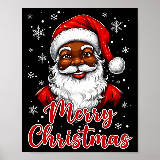 Affiche African American Santa Christmas Vintage Afro Blac (Devant)