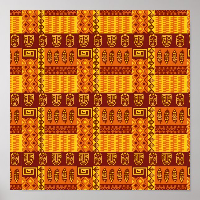 Affiche African Art Geometric Pattern (Devant)