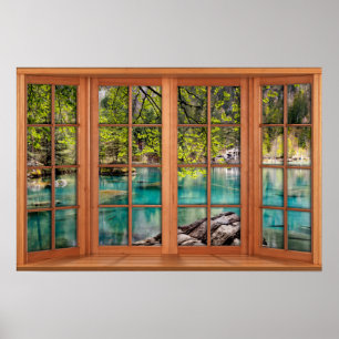 Affiche African Lagoon Scenery Fake Window