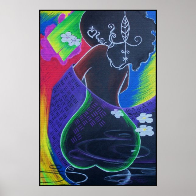 Affiche African Moon - Miami Tile Print (Devant)