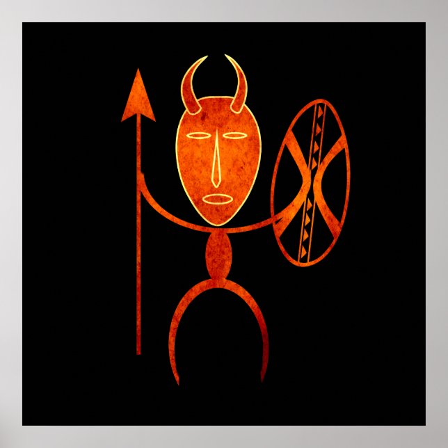 Affiche african tribe warrior (Devant)