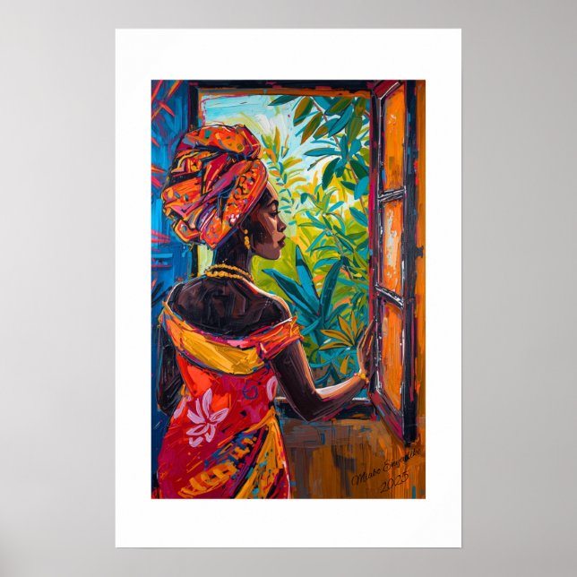 Affiche African Vibrant Abstract Art Print (Devant)