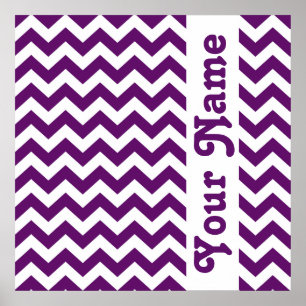 Affiche African Violet Safari Chevron avec texte personnal