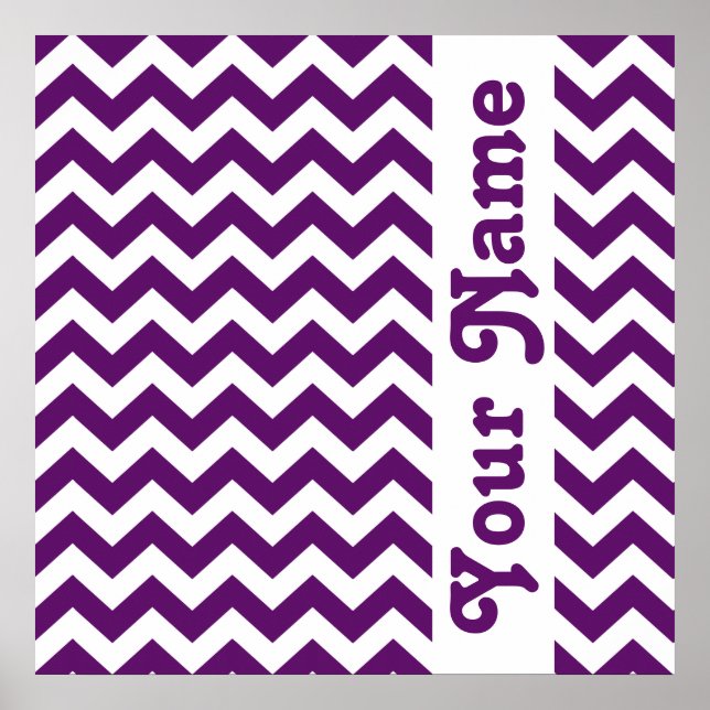 Affiche African Violet Safari Chevron avec texte personnal (Devant)