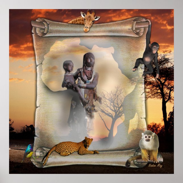 Affiche African woman & child (Devant)