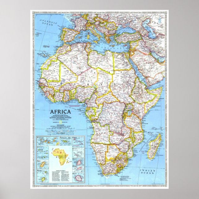 Affiche " Afrique : 1990 Pays détaillés MAP ... (Devant)