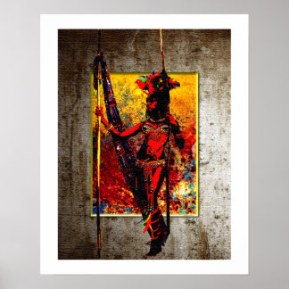 Affiche Afrique Amazon Carnaval Femme guerrière