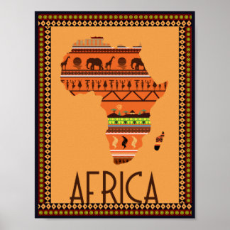 Affiche Afrique - Carte