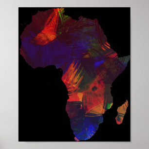 Affiche Afrique Colorée Afrique Carte du continent