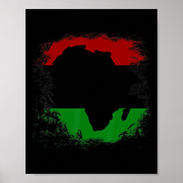 Affiche Afrique Drapeau Afrique Carte du continent panafri (Devant)