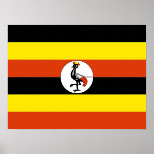 Affiche Afrique : drapeau de l'Ouganda,