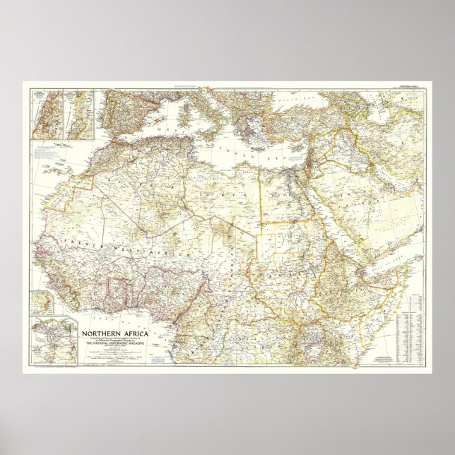 Affiche " Afrique du Nord : 1954 Carte détaillée ... (Devant)