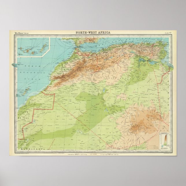 Affiche Afrique du Nord-Ouest avec routes maritimes (Devant)