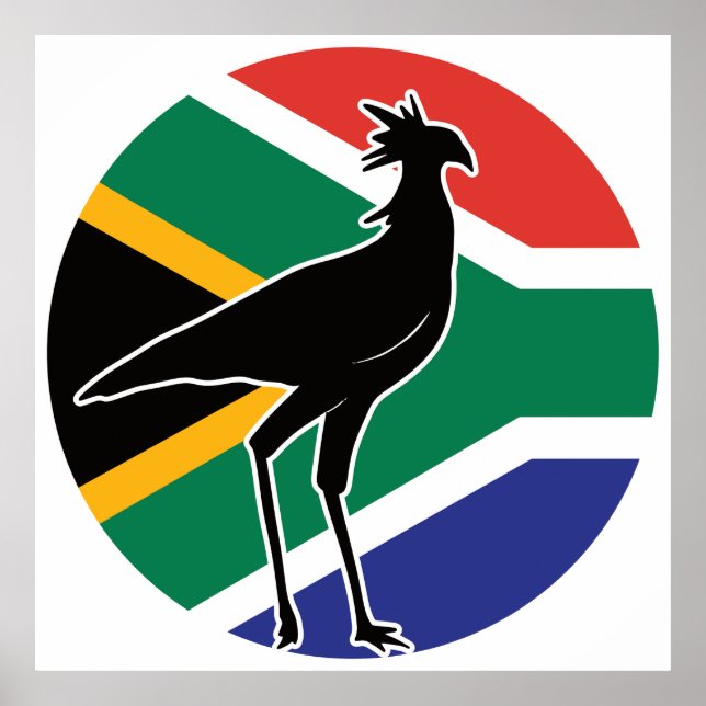Affiche Afrique du Sud Secrétaire oiseau (Devant)