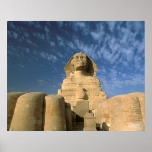 Affiche Afrique, Égypte, Le Caire, plateau de Gizeh. Sphin