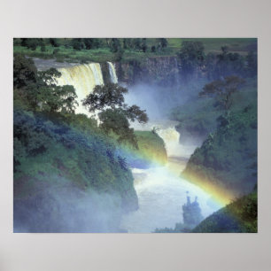 Affiche Afrique, Éthiopie, rivière Nil Bleu, cataracte.