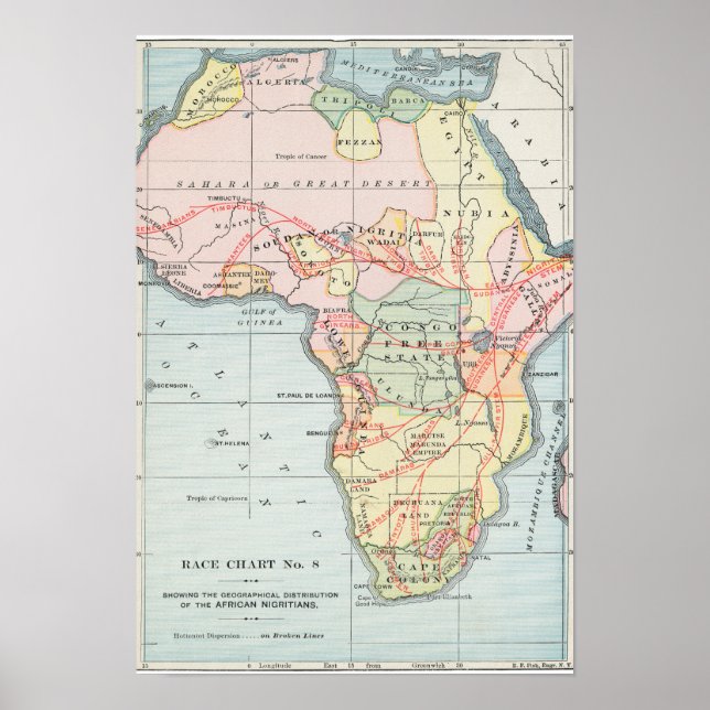 AFFICHE AFRIQUE : MAP, 1894 (Devant)