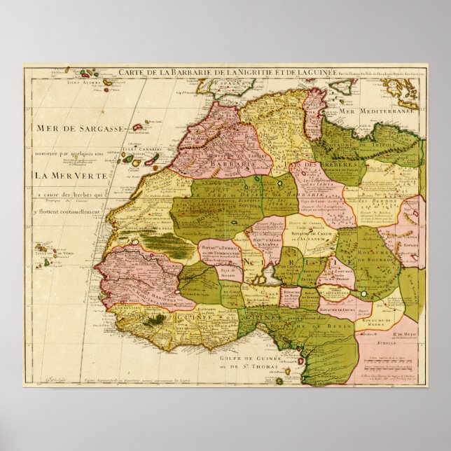 Affiche Afrique occidentaleCarte panoramiqueAfrique occide (Devant)