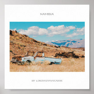 Affiche Afrique Savannah Grass Car Mounts Namibie