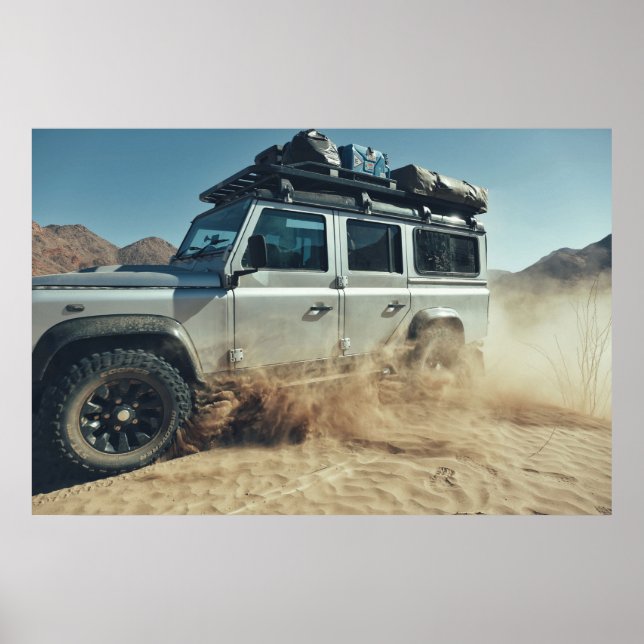 Affiche Afrique Suratterrissage 4x4 Sand Dunes Road Triage (Devant)