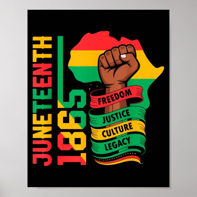 Affiche Afro-américain 1865 juneteenth histoire des Noirs (Devant)