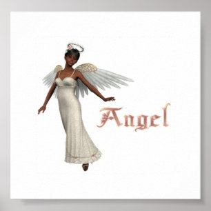 Affiche Afro-américain d'ange de KRW
