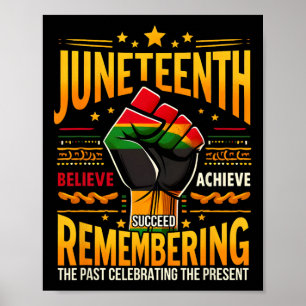 Affiche Afro-Américaine Melanin Junetten Se Souvient Du