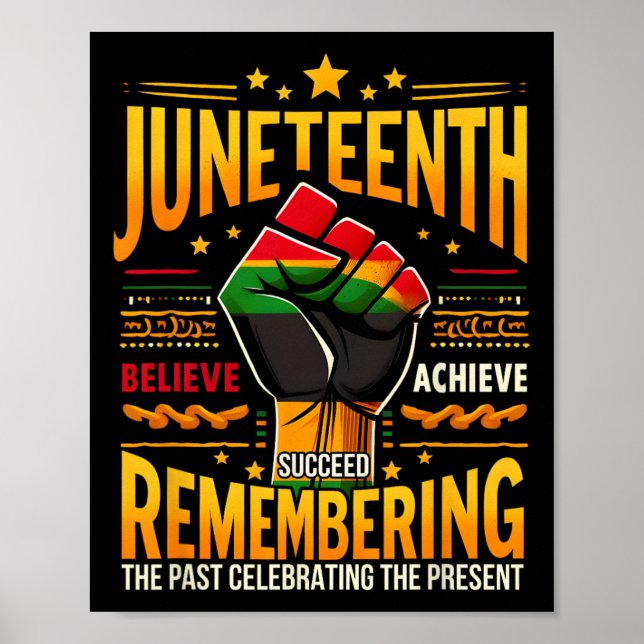 Affiche Afro-Américaine Melanin Junetten Se Souvient Du (Devant)