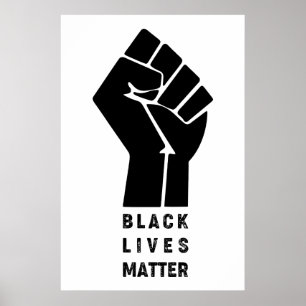 Affiche afro american fist black lives matter symbol prote