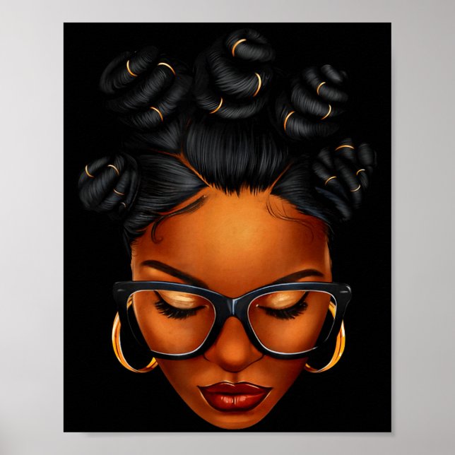 Affiche Afro Black Woman African Black History Month Melan (Devant)