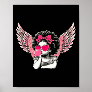 Affiche Afro Cupid avec lunettes de soleil qui souffle du