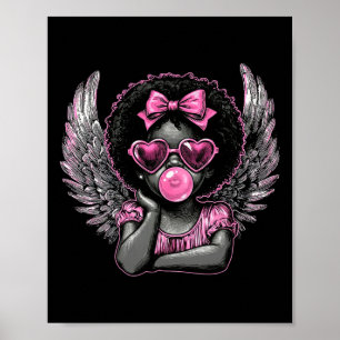Affiche Afro Cupid avec lunettes de soleil qui souffle du
