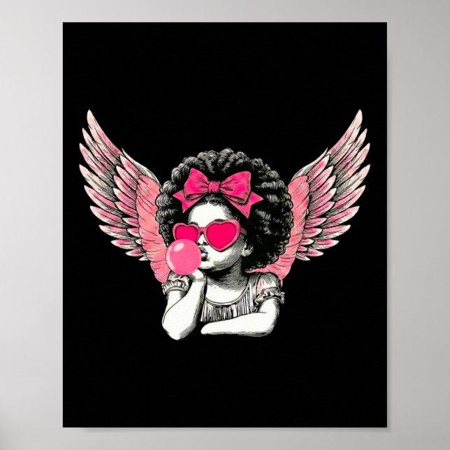 Affiche Afro Cupid With Sungles Blowing Bubble Gum Valenti (Devant)