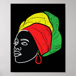 Affiche Afro Femme Noir Histoire Mois Couleur Hommes Femme