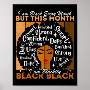 Affiche Afro Girl Blackity Black Chaque mois Histoire noir